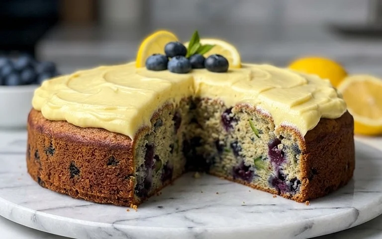 Blueberry Zucchini Cake with Lemon Buttercream