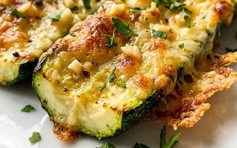 Irresistibly Crunchy Garlic Parmesan Roasted Zucchini