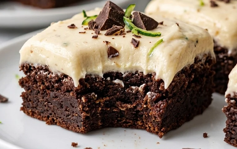 Zucchini Brownies with 1 minute Frosting!