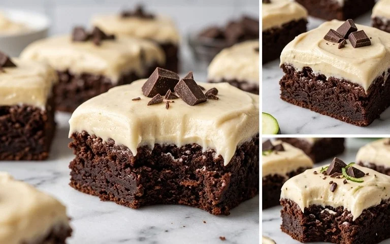 Zucchini Brownies with 1 minute Frosting!