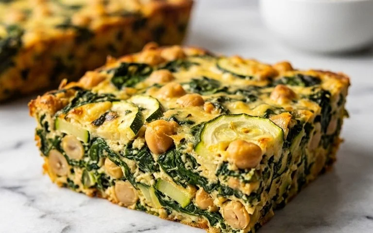 Spinach Zucchini Chickpea Bake